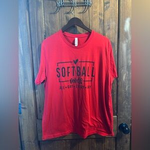Red Softball Mode Women's Short Sleeve Tee